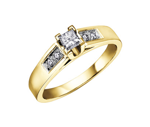 BAGUE EN OR JAUNE SERTIE DE DIAMANTS - CR DA677 - BIJOUX CANADIEN
