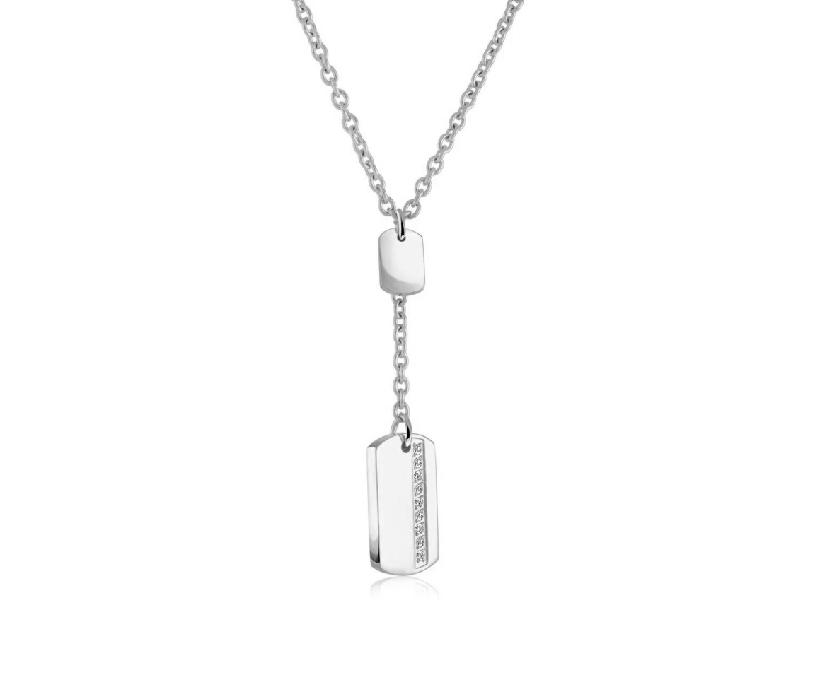 COLLIER DOUBLE DOG TAG EN ACIER - IG SWP74 - VÉLORIA