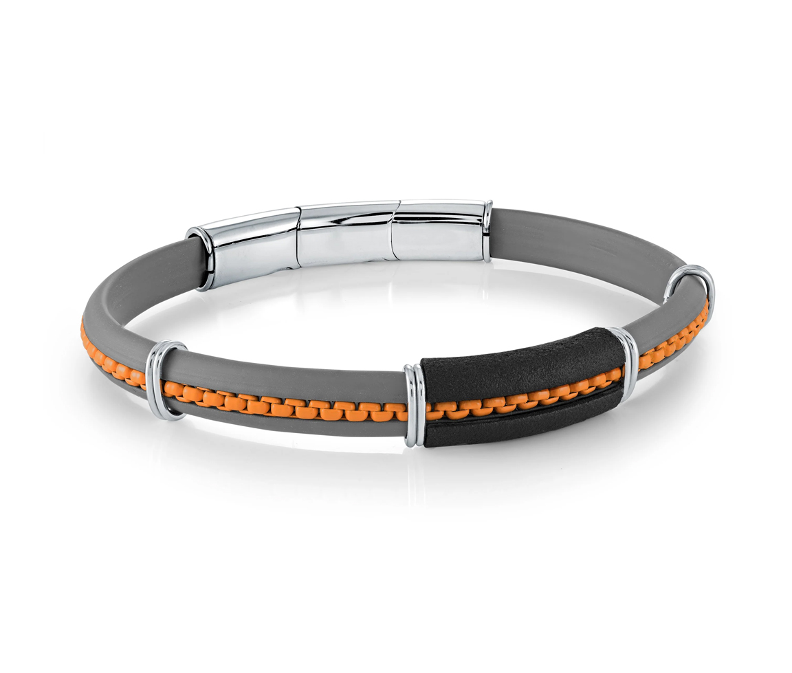 BRACELET EN CAOUTCHOUC ET ACIER - IG SBR27 - ITALGEM