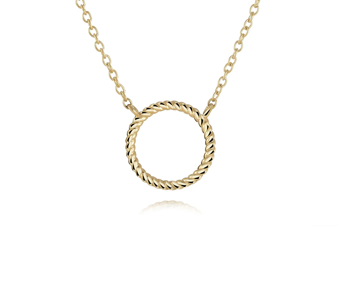 COLLIER EN ACIER/PVD OR AVEC CERCLE TORSADÉ - IG SWP70 - VÉLORIA