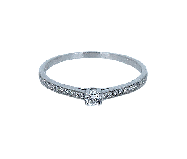 BAGUE EN OR BLANC SERTIE DE DIAMANTS - KC R06868 - BIJOUX D'IMPORTATION