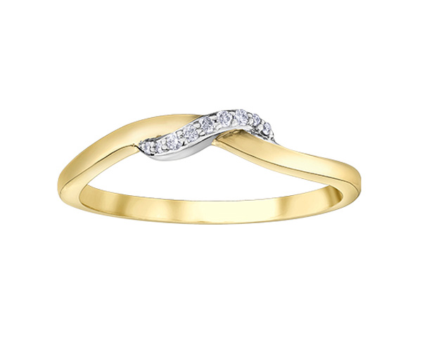 BAGUE EN OR 2 TONS SERTIE DE DIAMANTS - CR DD7937 - BIJOUX CANADIEN