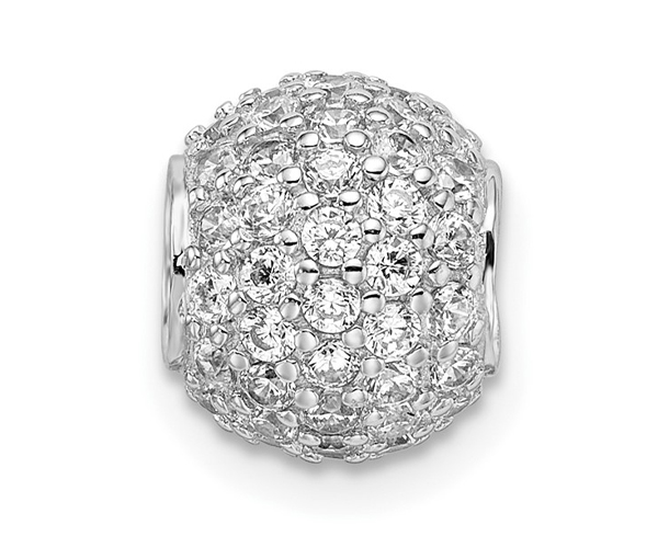 PENDENTIF BOULE DE FEU EN ARGENT RHODIÉ SERTI DE CUBIQUES ZIRCONIAS - QG QP4960 - IMPORTATION