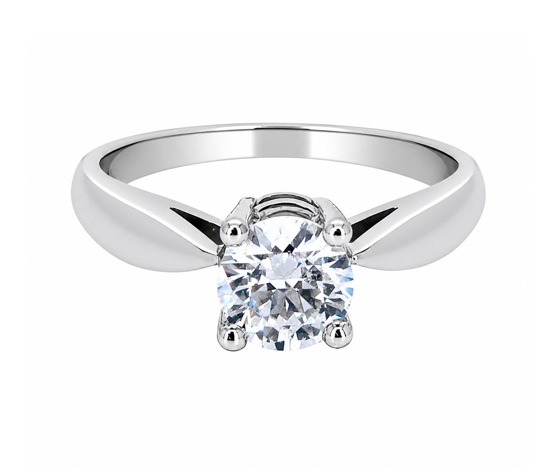 BAGUE STYLE SOLITAIRE AVEC CZ - SJ LBD08 - BIJOUTERIE SUISSE