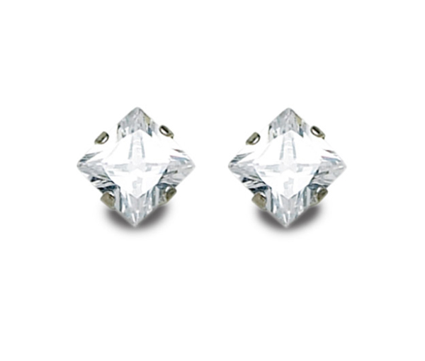 BOUCLES DE PERÇAGE EN ACIER SERTIES DE CUBIQUES ZIRCONIAS (*PERÇAGE GRATUIT) - IN 355C - PERÇAGE