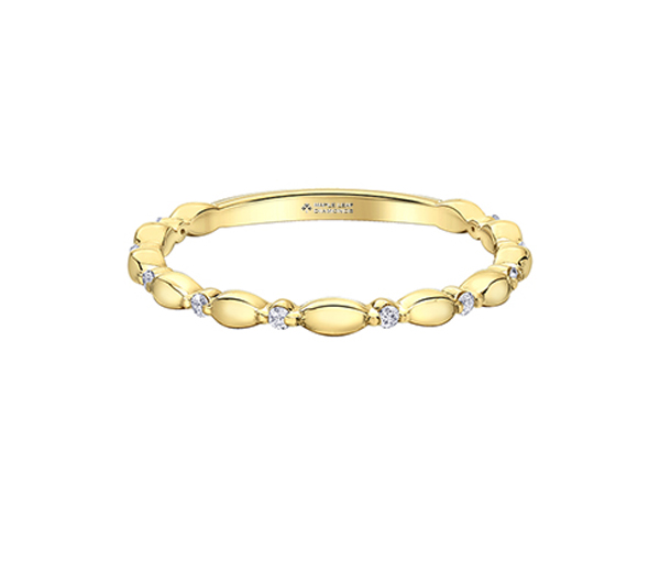 JONC EN OR&nbsp; 14K SERTI DE DIAMANTS CANADIENS - CR ML964YWD - BIJOUX CANADIEN