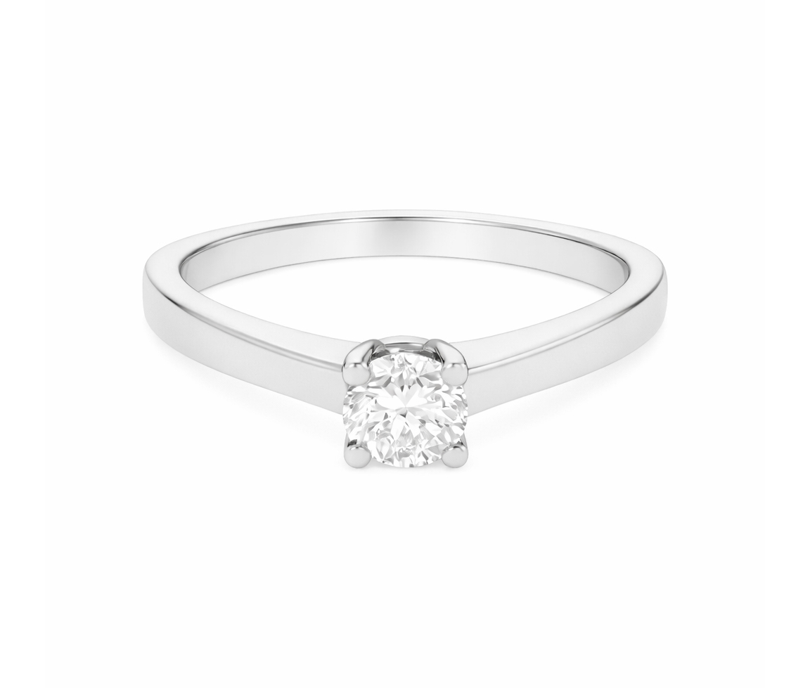 BAGUE EN OR AVEC UN DIAMANT - MK 2492LW40 - FAIT AU CANADA