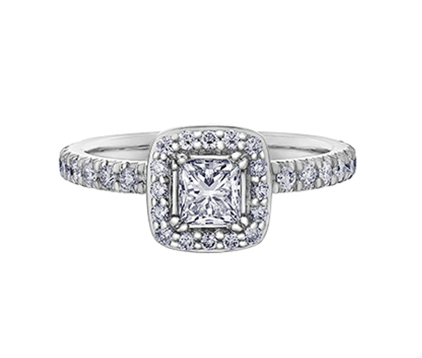 BAGUE EN OR BLANC SERTIE DE DIAMANTS - CR 30527W100 - BIJOUX CANADIEN