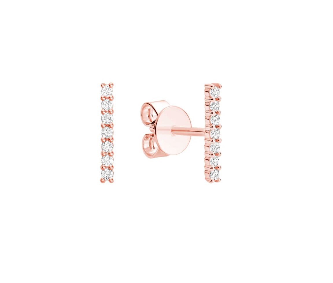 BOUCLES EN OR 10K ROSE SERTIES DE DIAMANTS - BR 130410B10R - Bijoux d'importation