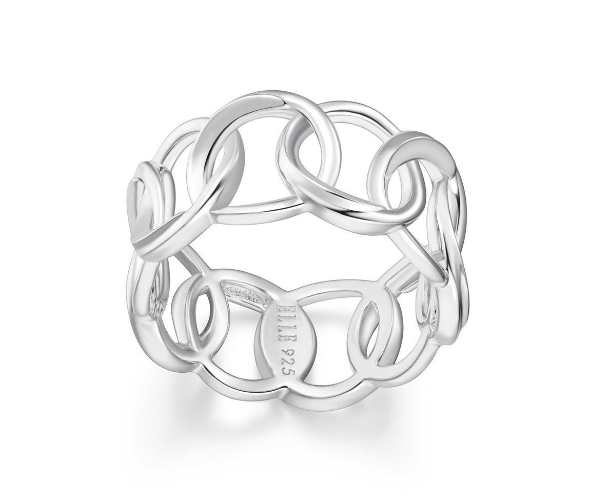 BAGUE ANNEAUX ENTRELACÉES EN ARGENT RHODIÉ - PJ R4LAJJA0AC - ELLE