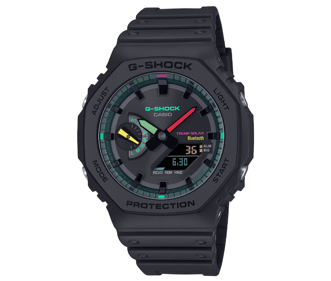 MONTRE CASIO SOLAIRE, BLUETOOTH, ANALOGIQUE/NUMÉRIQUE EN RÉSINE - H GAB2100MF1A - CASIO
