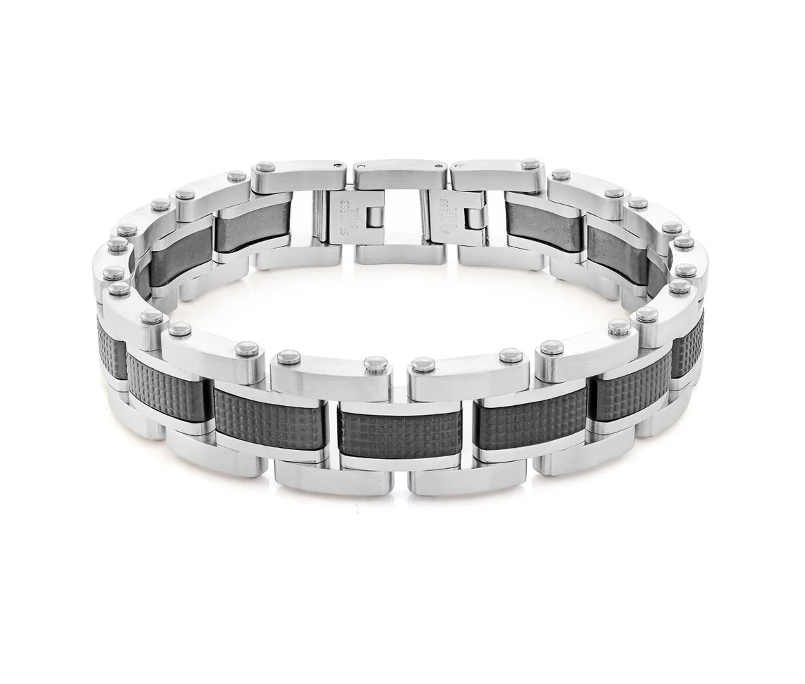 BRACELET EN ACIER/PVD NOIR 2 TONS - IG SMB392 - ITALGEM
