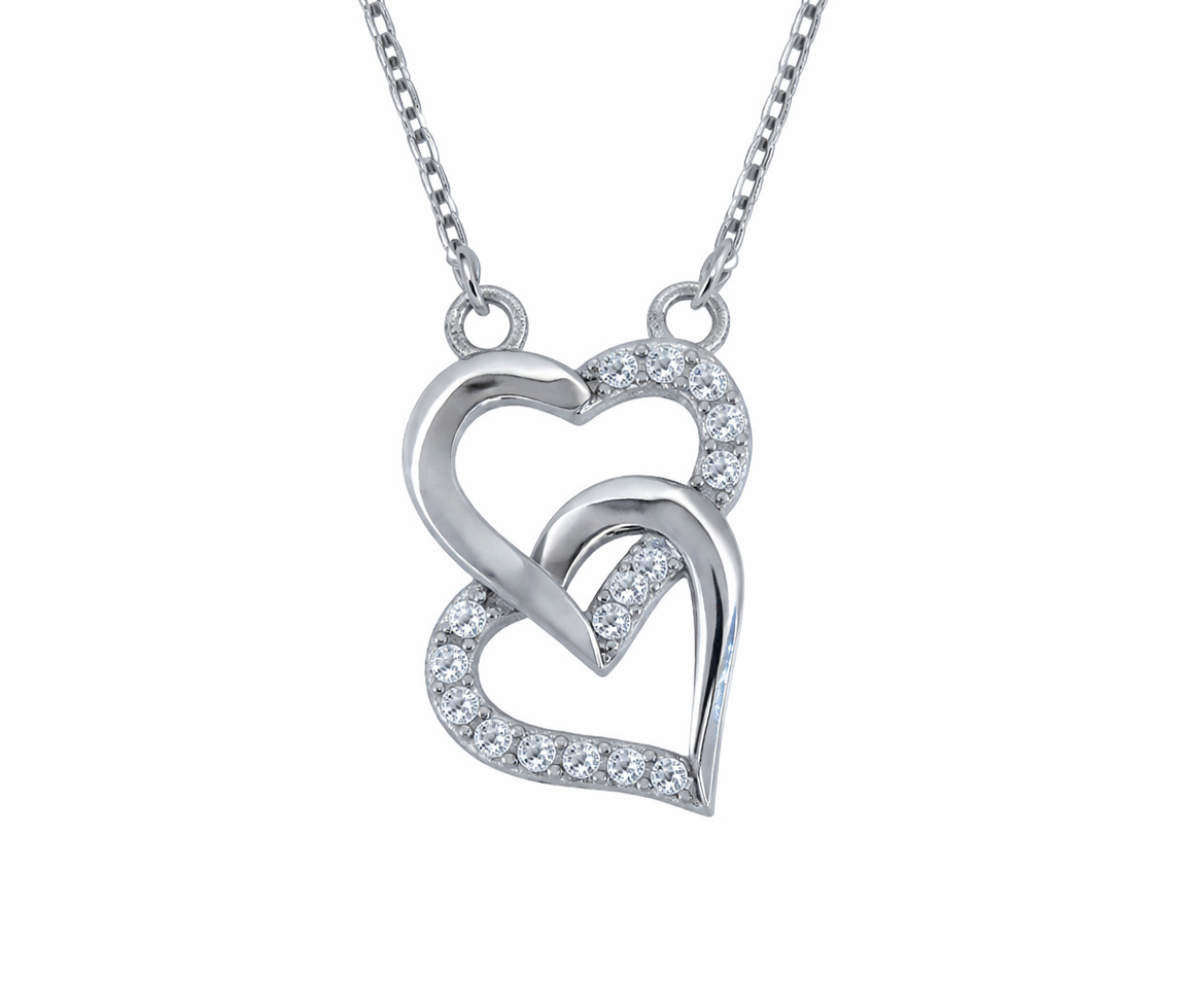 COLLIER DOUBLE COEUR - MA COEUR01 - BIJOUX D'IMPORTATION