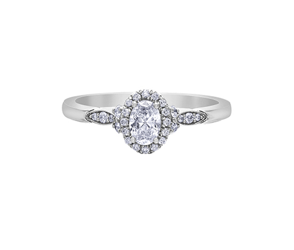 BAGUE EN OR BLANC SERTIE DE DIAMANTS - CR DX917W44 - BIJOUX CANADIEN
