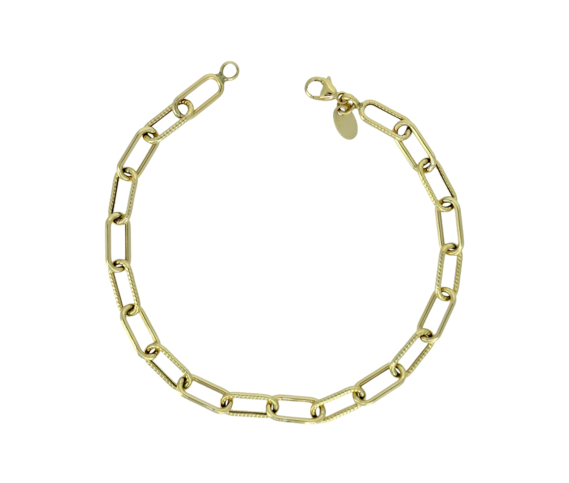 BRACELET À MAILLE PAPERCLIP TAILLÉE DIAMANT - CB PAP515Y75 - CBE