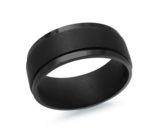 JONC EN TANTALE NOIR CONFORT FIT - ML TANT024/9 - MALO 