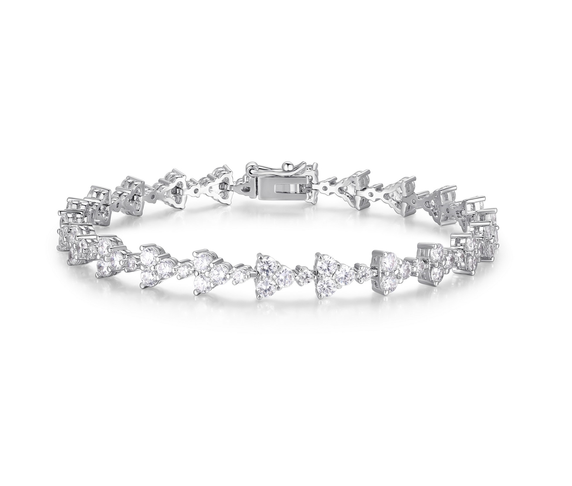 BRACELET TRIANGLE EN ARGENT RHODIÉ SERTI DE CUBIQUES ZIRCONIAS - PJ R1AAF60002 - REIGN