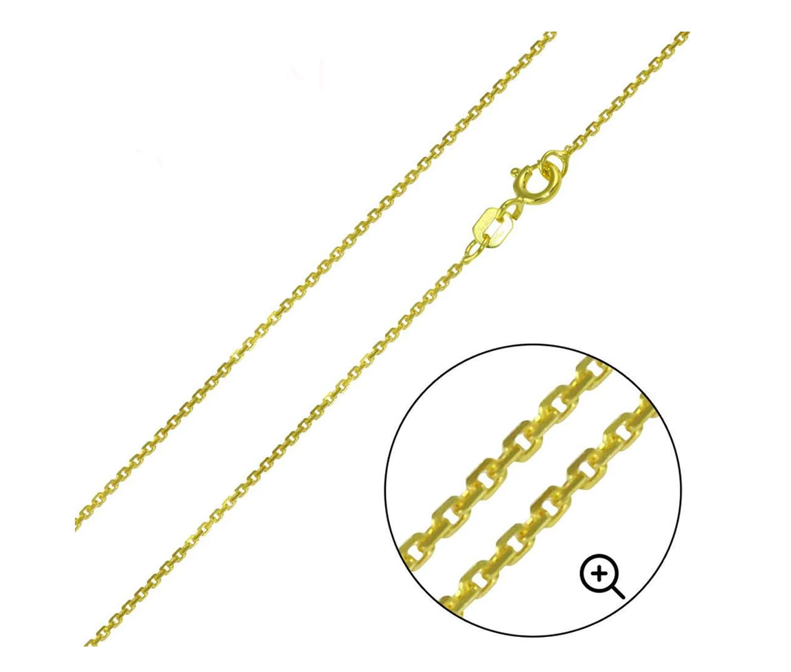 CHAINE EN ARGENT/PVD OR À MAILLE ROLO TAILLÉE DIAMANT - SP CH333GP20 - BIJOUX D'IMPORTATION