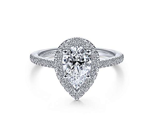 BAGUE EN OR 14K BLANC SERTIE D'UN DIAMANT DE LABORATOIRE ET DE DIAMANTS - GC ER14916P4W - GABRIEL&CO