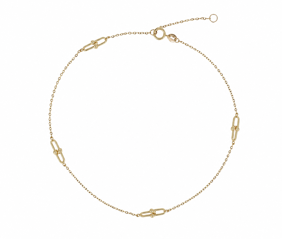 CHAINE DE CHEVILLE À MAILLE ROLO ET U - CB ROLOUY9 - CBE