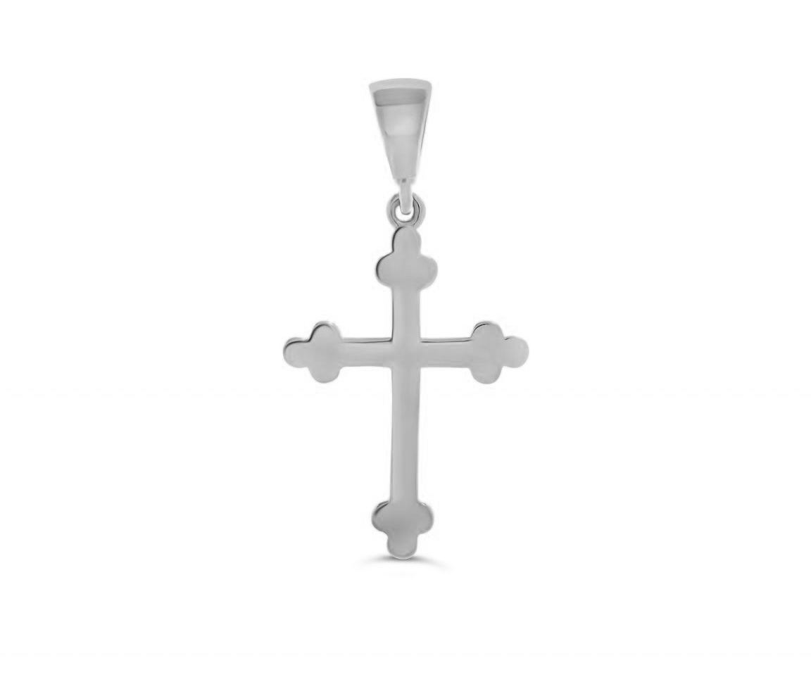 PENDENTIF CROIX FESTONNÉE EN OR BLANC - SY 3180 - BIJOUX D'IMPORTATION