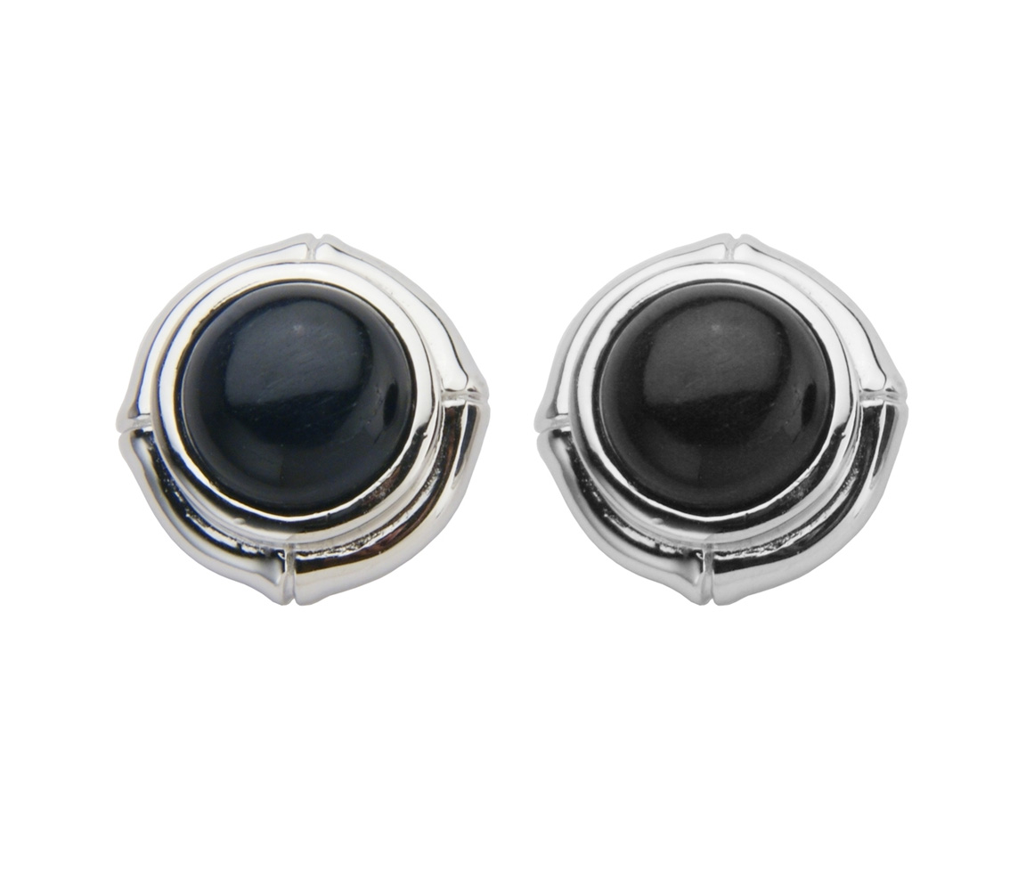 BOUCLES FIXES ELLE ARG. AGATE NOIR - PJ R2LAHZ2700 - ELLE