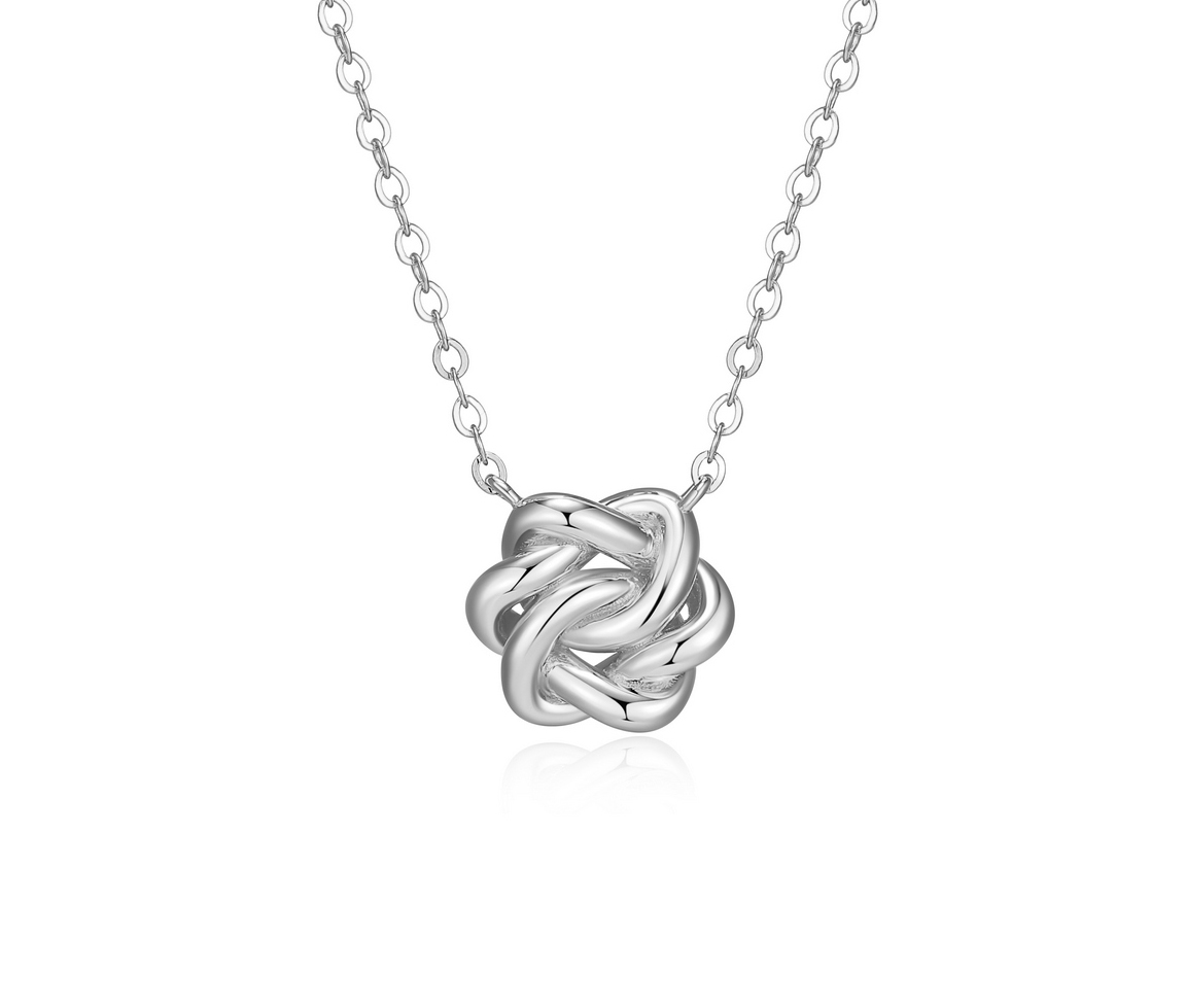 COLLIER ELLE NOEUD ÉTERNEL EN ARGENT RHODIÉ - PJ R0LC1NA048 - ELLE
