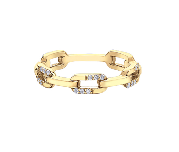 BAGUE STYLE CHAINE AVEC DIAMANTS - CR DD8083Y15 - BIJOUX CANADIEN
