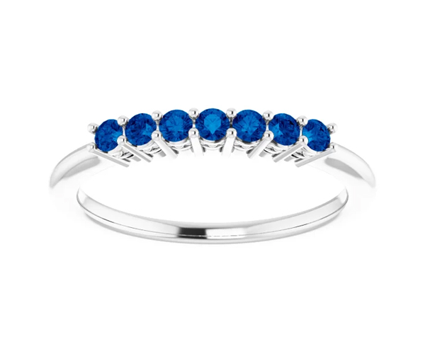 JONC SEMI-ÉTERNITÉ EN OR 14K BLANC SERTI DE SAPHIRS - ST 123273WSA2 - BIJOUX IMPORTATION