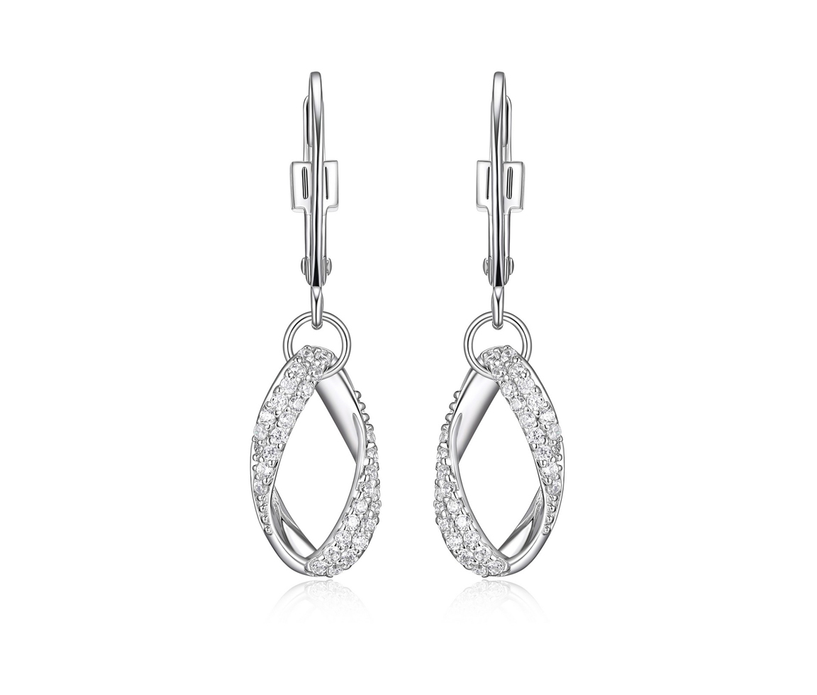 BOUCLES OVALES AVEC CUBIQUES ZIRCONIAS - PJ R2LCLR0003 - ELLE