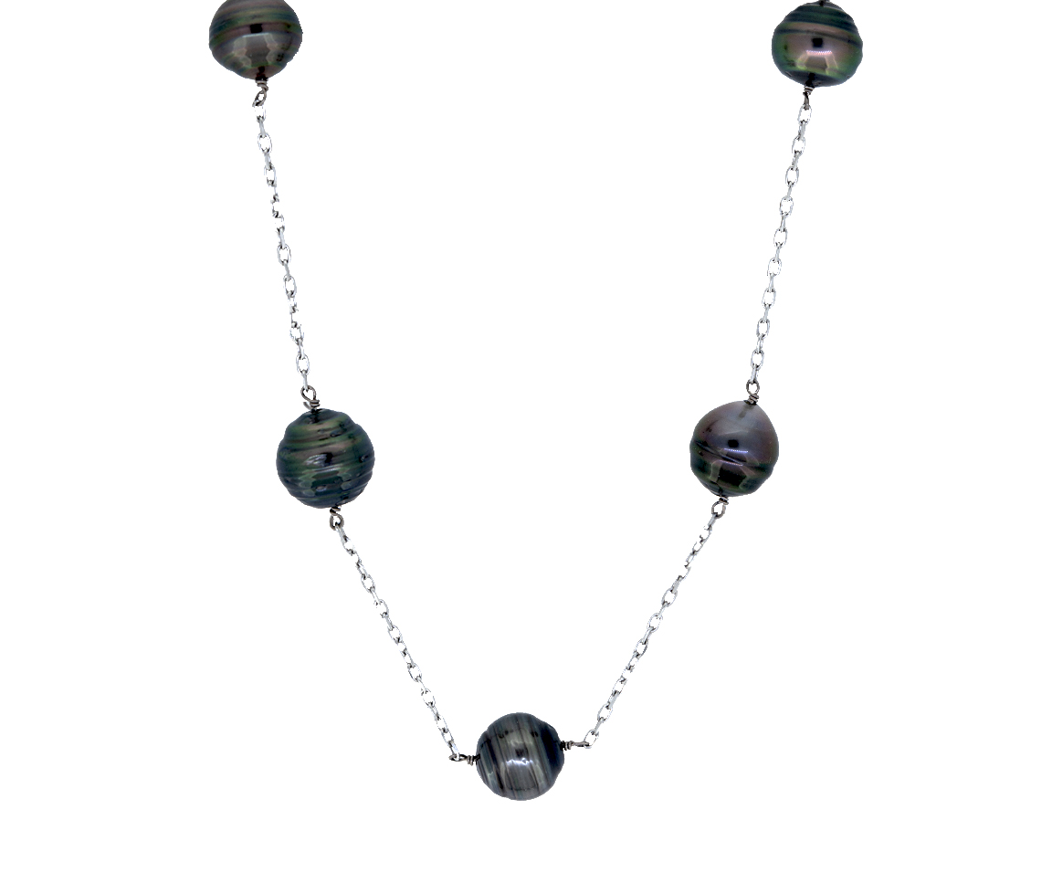 COLLIER 14K BL. P.TAHITI BAROC 10-10.5MM - CG VT34825 18 - PERLE D'IMPORTATION