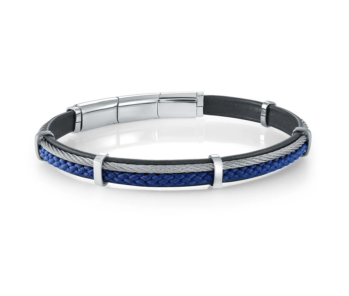 BRACELET EN ACIER/CUIR ET CORDE TRESSÉE - IG SMBG183 - ITALGEM