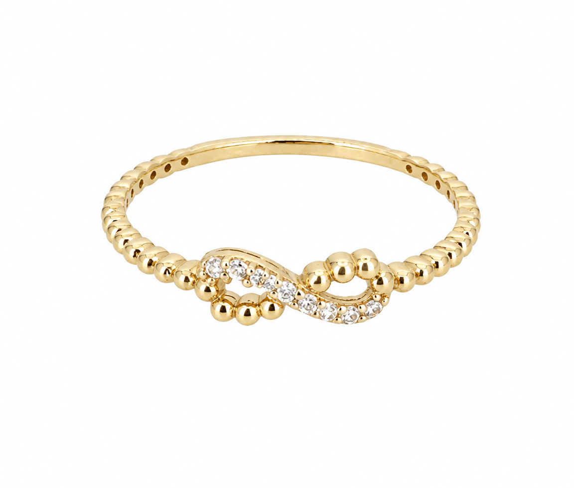 BAGUE INFINI EN OR AVEZ CZ - MB BD67 - BIJOUX D'IMPORTATION