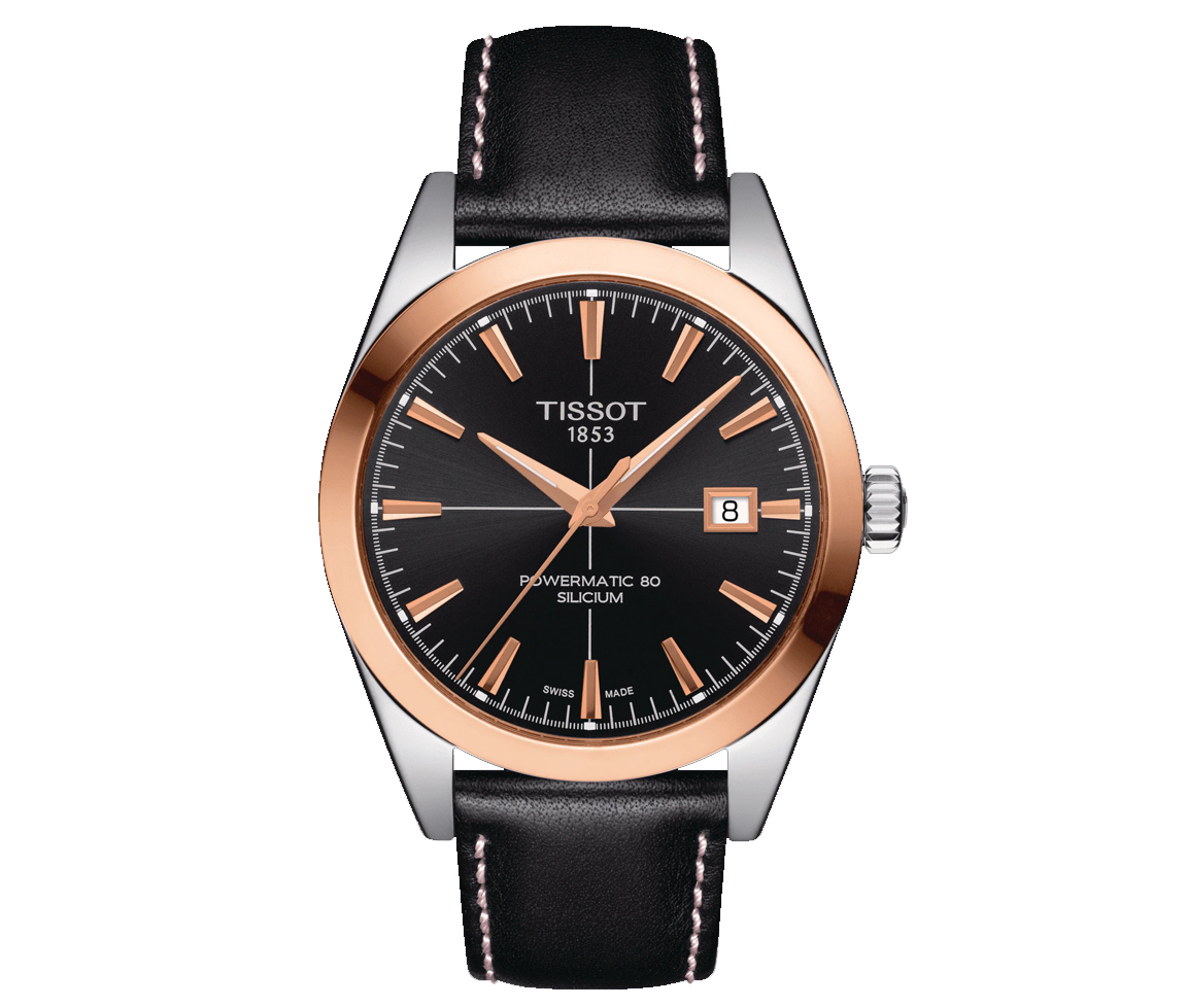 TISSOT GENTLEMAN GOLD BEZEL SILICIUM 40MM - T9274074605100 - Tissot