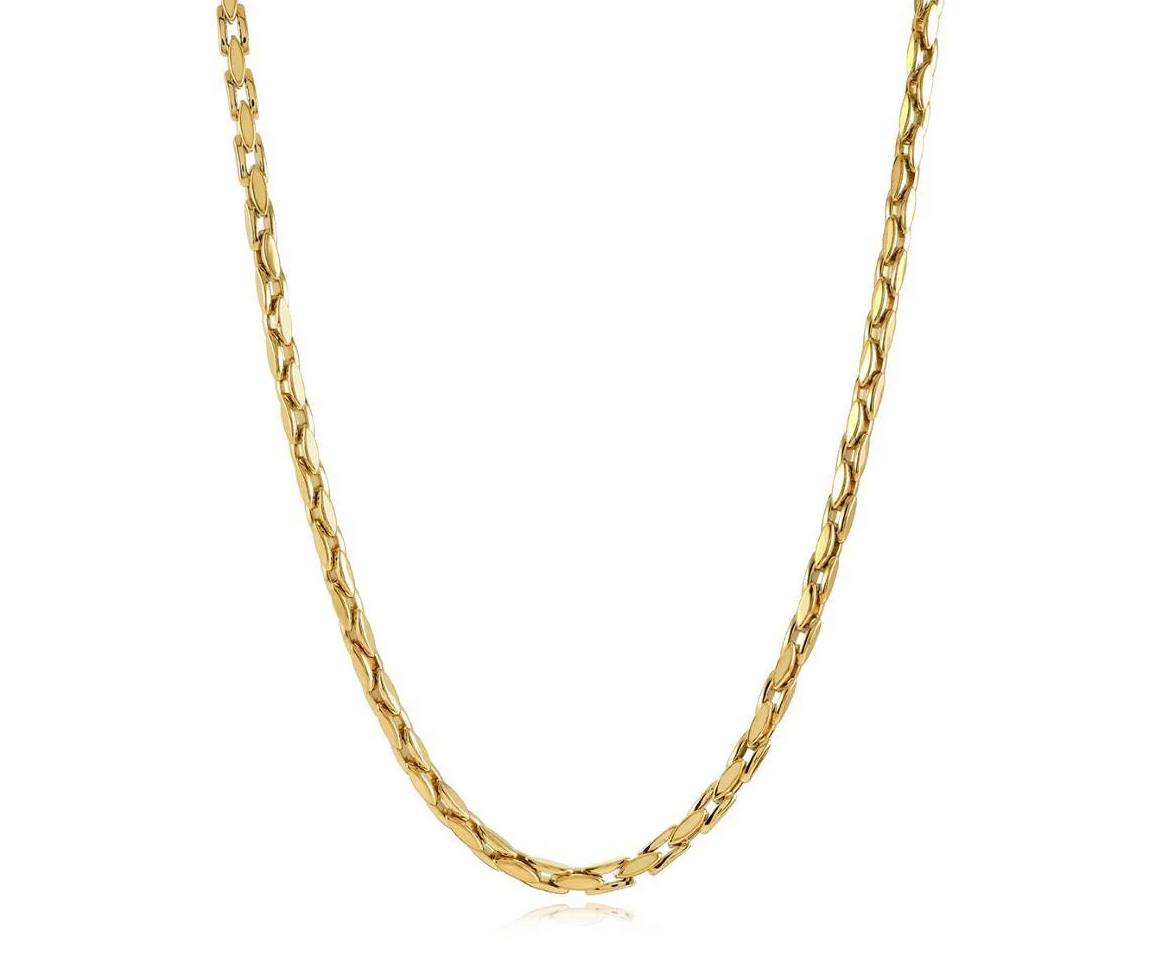 CHAINE EN ACIER/PVD OR À MAILLE OVALE PLATE - IG SYN109 - VÉLORIA