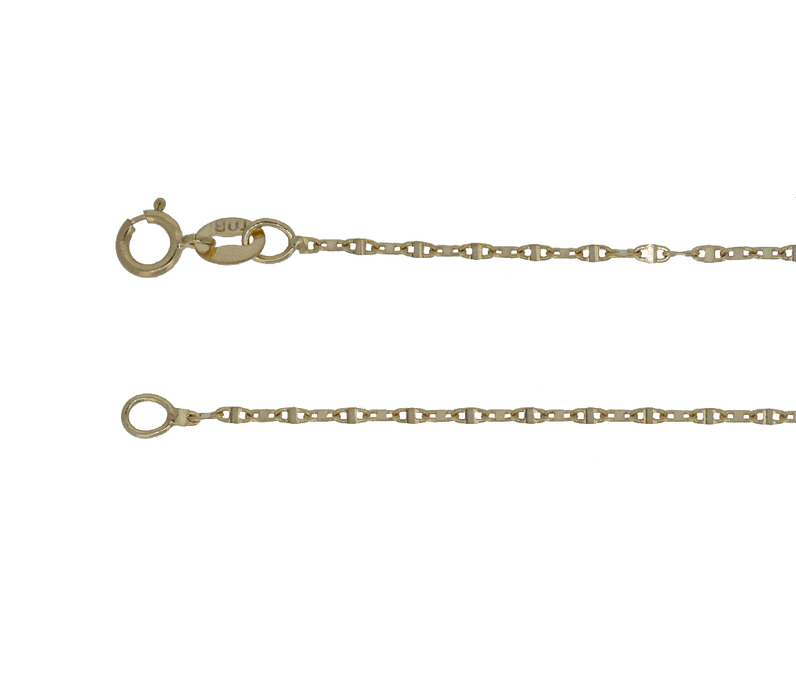 CHAINE 10K PLAQUE OVALE 20'' - S FLP030Y20 - BIJOUX D'IMPORTATION