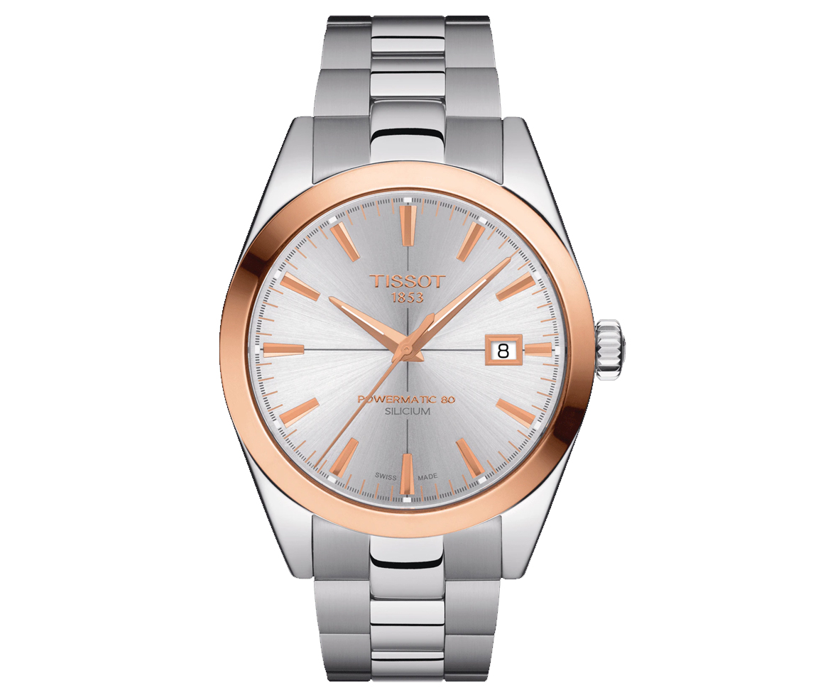 TISSOT GENTLEMAN GOLD BEZEL SILICIUM 40MM - T9274074103100 - Tissot