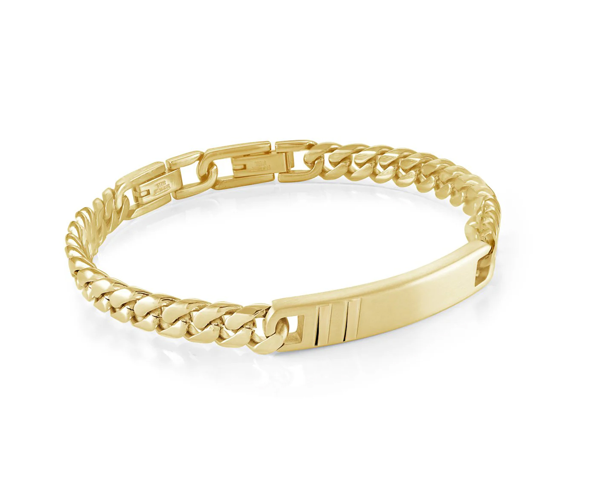 BRACELET D'IDENTITÉ EN ACIER/PVD OR - IG SMB654 - ITALGEM