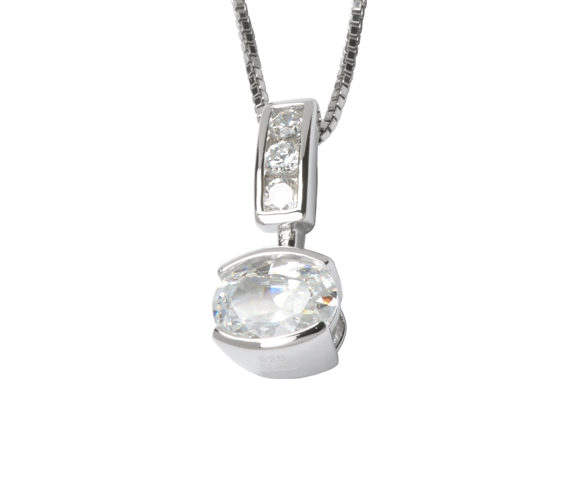 PENDENTIF EN ARGENT RHODIÉ SERTI DE CUBIQUES ZIRCONIAS - PJ 63L0800003 - ELLE