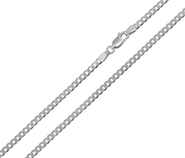 CHAINE EN ARGENT RHODIÉ À MAILLE GOURMETTE - SP CH414/18RH - BIJOUX D'IMPORTATION