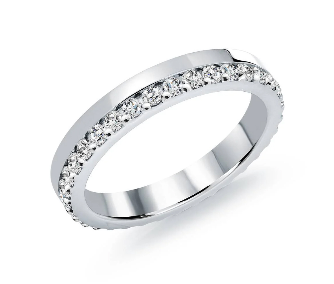 JONC ÉTERNITÉ EN ACIER SERTI DE CUBIQUES ZIRCONIAS - IG SWR24/5 - VELORIA