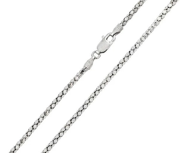 CHAINE EN ARGENT RHODIÉ À MAILLE COREANA(MULTI DISQUES PLATS) - SP CH402RH18 - BIJOUX D'IMPORTATION