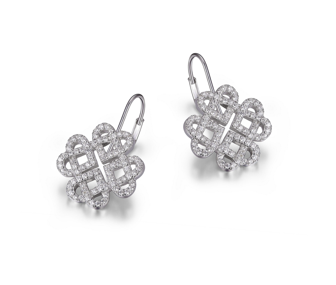 BOUCLES AMOUR ÉTERNEL EN ARGENT RHODIÉ SERTIES DE CUBIQUES ZIRCONIAS - PJ R2AKY2000R - REIGN