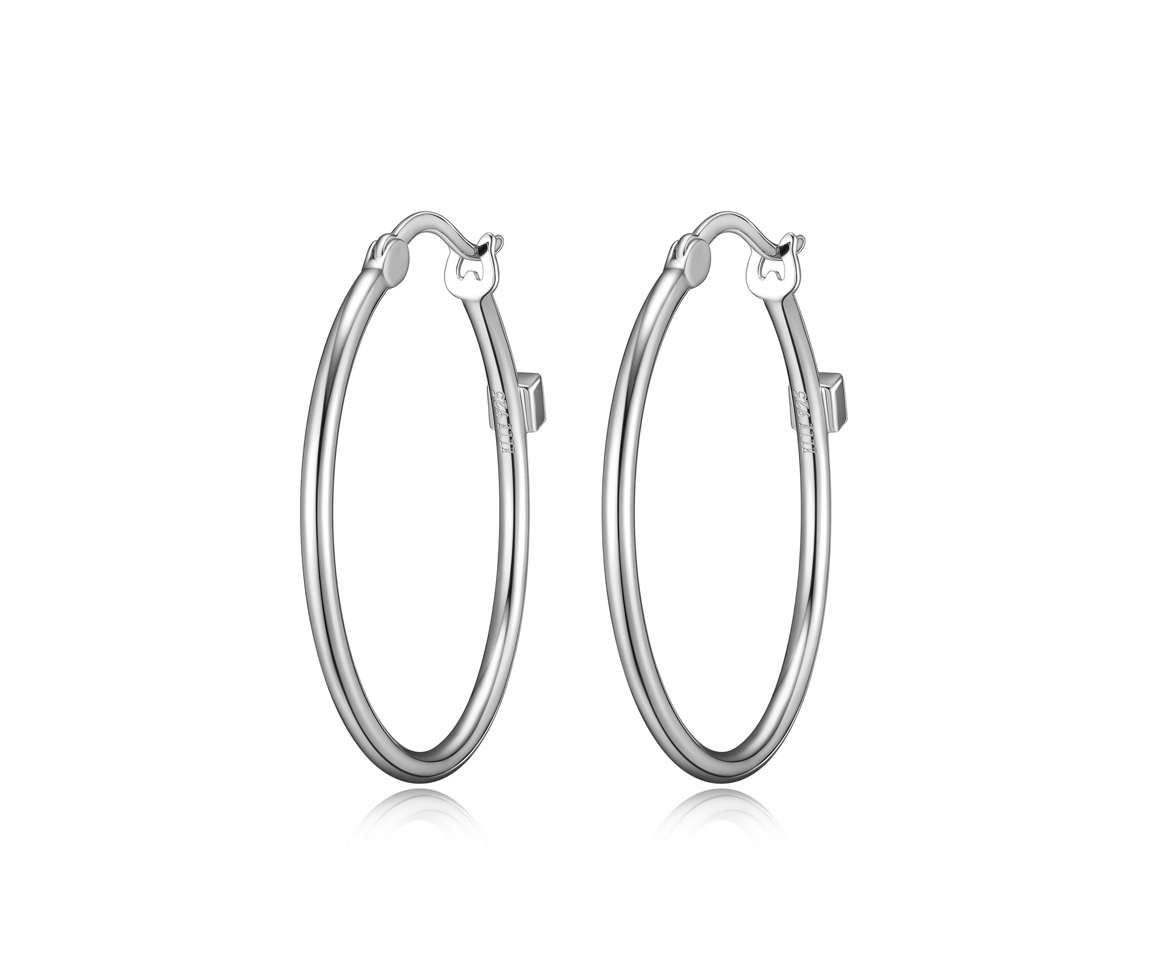 BOUCLES ANNEAUX EN ARGENT RHODIÉ UNIES - PJ R2LCG6A00L - ELLE