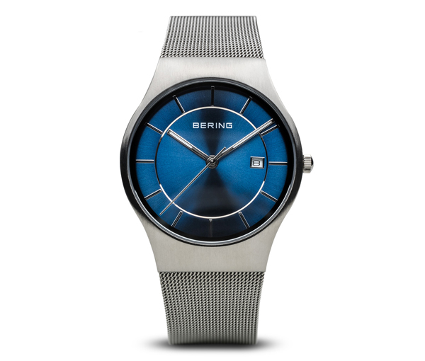 MONTRE BERING ACIER SAPHIR FOND BLEU