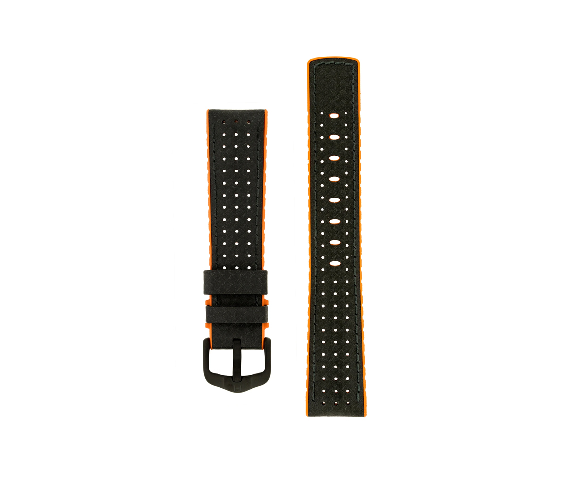 BRACELET AYRTON CAOUT NOIR-ORANGE 24MM L