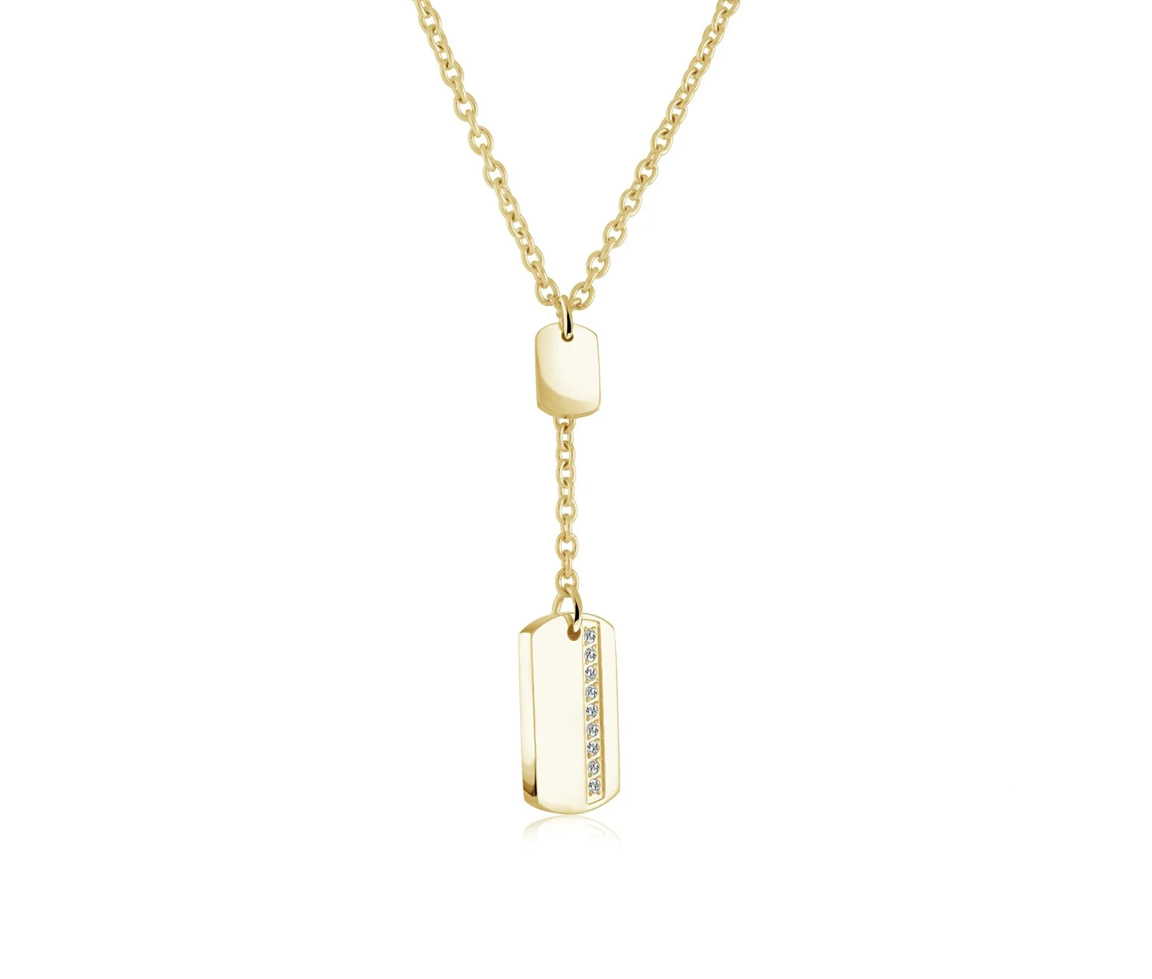 COLLIER DOUBLE DOG TAG EN ACIER/PVD OR - IG SWP75 - VÉLORIA