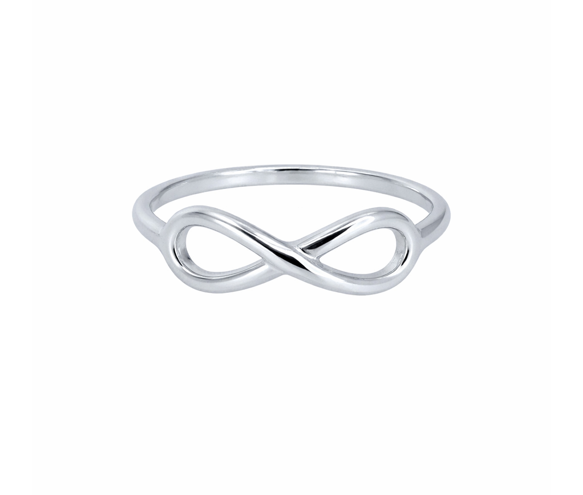 BAGUE INFINI EN ARGENT RHODIÉ - SC BDINF01/8 - BIJOUX D'IMPORTATION