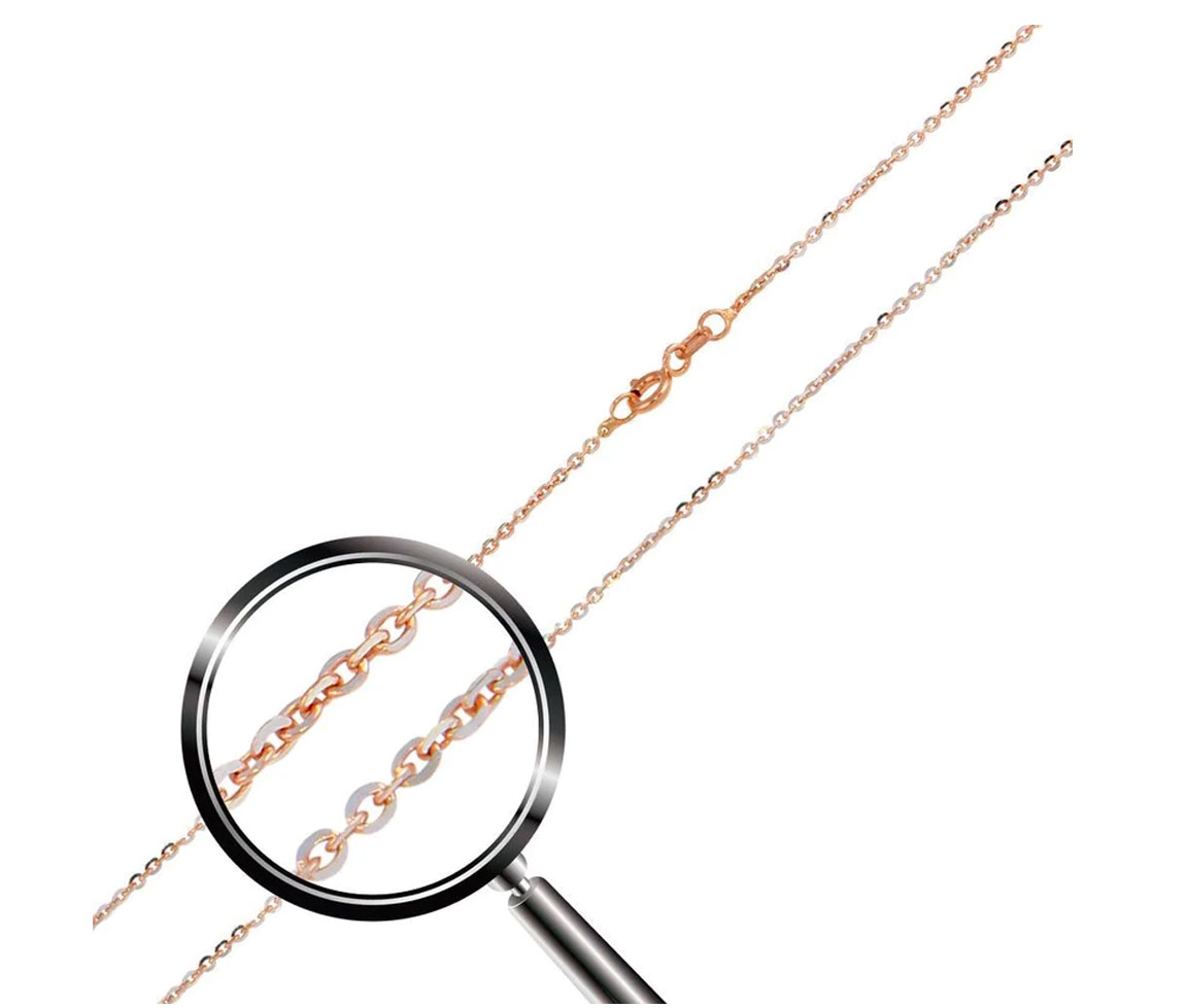 CHAINE EN ARGENT/PVD OR ROSE À MAILLE ROLO TAILLÉE DIAMANT - SP CH177RGP20 - BIJOUX D'IMPORTATION