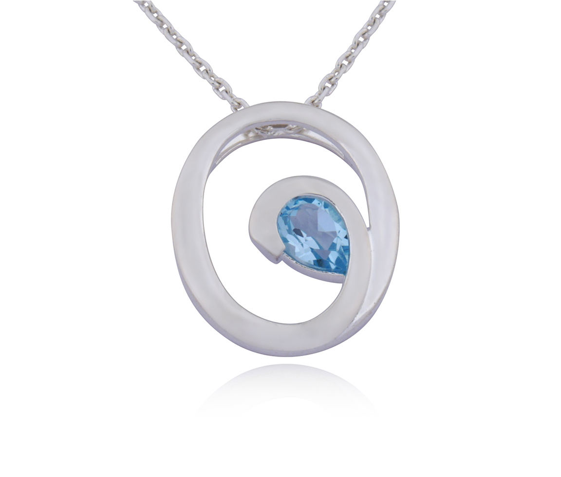 PEND. OVALE ARG. TOP. BLEU 18'' - PJ 60L5931248 - ELLE